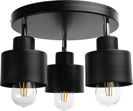 Picture of Lampa sufitowa Orno LISA oprawa cienno-sufitowa, moc max. 3x60W, E27, czarna, podstawa okrga, jednopoziomowa, ruchome gowice lampy