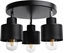 Attēls no Lampa sufitowa Orno LISA oprawa cienno-sufitowa, moc max. 3x60W, E27, czarna, podstawa okrga, jednopoziomowa, ruchome gowice lampy
