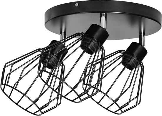 Picture of Lampa sufitowa Orno PINO oprawa cienno-sufitowa, moc max. 3x60W, E27, czarna, podstawa okrga, jednopoziomowa, ruchome gowice lampy