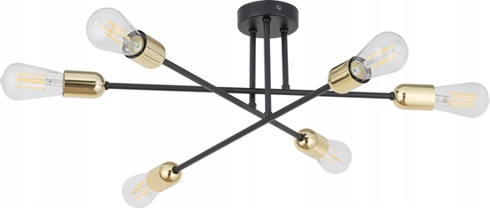 Picture of Lampa sufitowa TK Lighting TK Lighting Vista 6673 plafon lampa sufitowa 6x15W E27 czarny/zoty