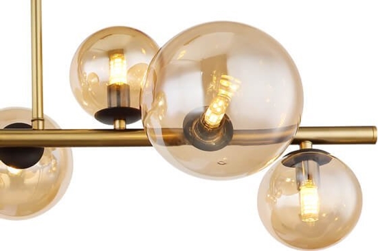 Picture of Lampa wiszca Globoeasterneurope Globo Riha 56135-9D lampa wiszca zwis 9x3,5W G9 LED 3000K zota/bursztynowa