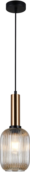 Изображение Lampa wiszca Italux Antiola nowoczesna czarny  (PND-5588-1M-BRO+AMB)