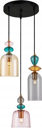 Attēls no Lampa wiszca Italux Italux Namos PND-27092-3A-MC-BRO lampa wiszca zwis nowoczesna modern metalowa szklany klosz miska 3x40W E27 czarna/multikolor