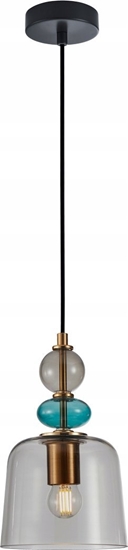 Picture of Lampa wiszca Italux Italux Namos PND-27092B-MC-BRO lampa wiszca zwis nowoczesna modern metalowa szklany klosz dymiony miska 1x40W E27 czarna/multikolor