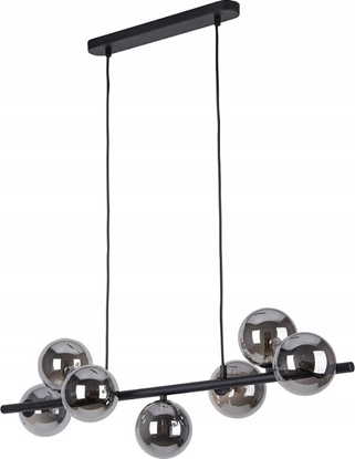 Изображение Lampa wiszca TKKRYWULT Tk Lighting Estera 5666 lampa wiszca zwis modern belka szklane klosze 7x6W G9 czarna/chrom