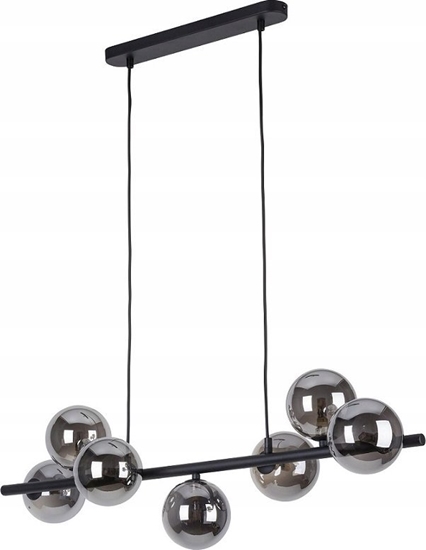 Изображение Lampa wiszca TKKRYWULT Tk Lighting Estera 5666 lampa wiszca zwis modern belka szklane klosze 7x6W G9 czarna/chrom
