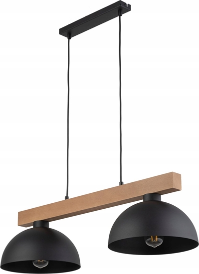 Изображение Lampa wiszca TKKRYWULT Tk Lighting Oslo 4711 lampa wiszca zwis 2x15W E27 czarna/drewniana