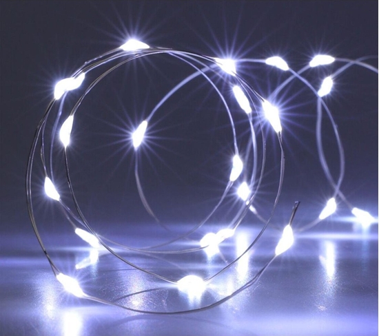 Picture of Lampki choinkowe Koopman Lampki druciki na baterie girlanda 80 LED zimny biay