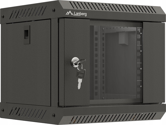 Изображение Lanberg ML SZAFA INSTALACYJNA RACK WISZCA 10" 6U 300X300 CZARNA DRZWI PRZESZKLONE (FLAT PACK)