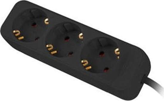 Изображение Pagarinātājs 3-vietas SCHUKO, 1.5m, melns, Lanberg