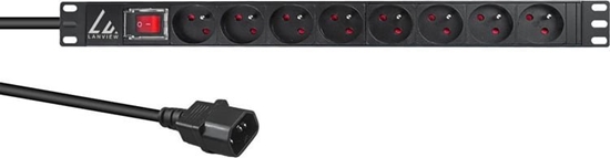 Picture of Lanview Lanview LVR-2MSCH-SW-C13-8 rozdzielacz zasilania PDU 8 x gniazdo sieciowe 1U Czarny