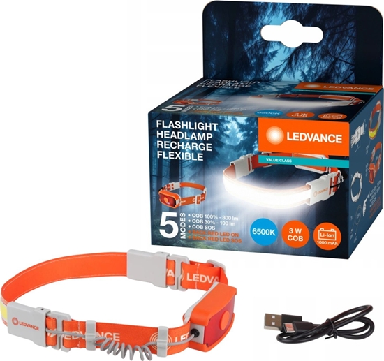 Изображение Latarka Osram Ledvance Latarka czoowa Akumulatorowa 300lm 3W 6500K 5 trybów wiata