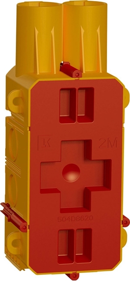 Picture of Lauritz Knudsen LAURITZ KNUDSEN FUGA Prefab indstøbningsdåse 2 modul med låg, gul