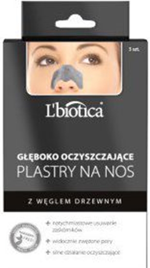 Изображение Lbiotica  Gboko oczyszczajce plastry na nos z wglem drzewnym 3 sztuki