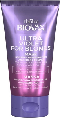 Attēls no L'BIOTICA_Biovax Ultra Violet For Blonds Mask intensywnie regenerujca maska tonujca do wosów blond i siwych 150ml