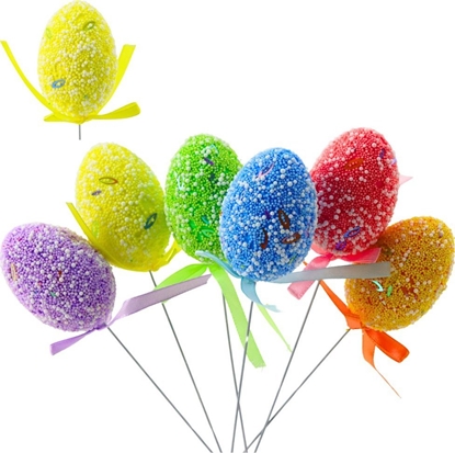 Attēls no Lean Jajka Wielkanocne Na Piku Druciku Kolorowe Wzorki Wstka Ozdoba 6szt A