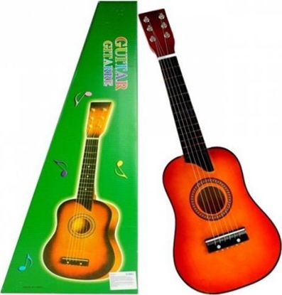 Изображение Lean Sport Gitara Drewniana Klasyczna z Kostk Czerwona 60 cm