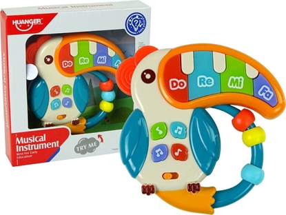 Изображение Lean Sport Muzyczne Pianinko Kolorowa Papuga Dwiki wiata Koraliki (9434)