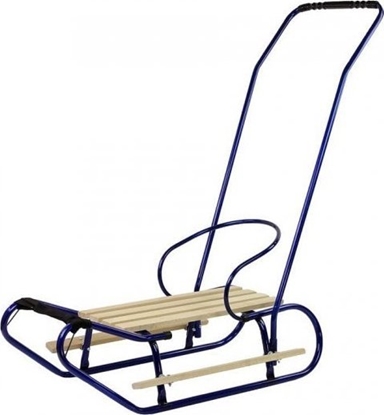 Изображение Lean Sport Sanki Metalowe z Pchaczem Oparcie Pasek Niebieskie