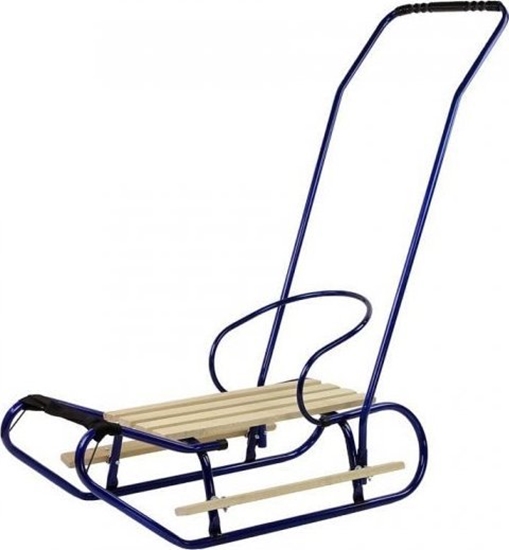 Изображение Lean Sport Sanki Metalowe z Pchaczem Oparcie Pasek Niebieskie