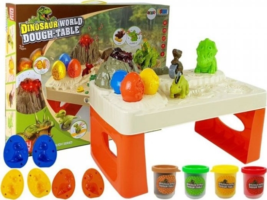 Изображение Lean Sport Stolik Ciastolina Dinozaury Jajka Foremka Wulkan ze wiecc Law 4 Kolory