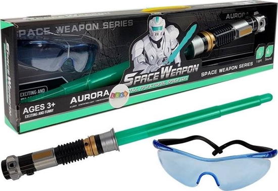 Picture of Lean Sport Zabawki Kosmiczne Miecz wietlny Turkusowy Okulary Ochronne Dwik