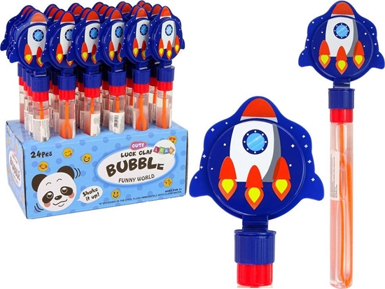 Picture of LeanToys Baki Mydlane Rakieta Niebieska 30 cm Kapacz