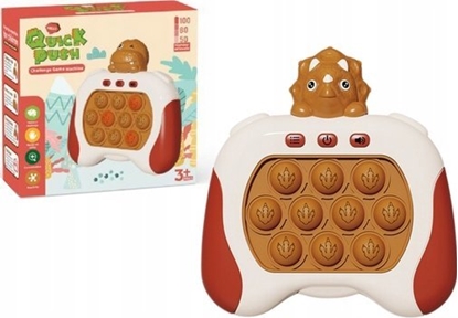 Picture of LeanToys Gra Sensoryczna Triceratops Pop It Na Baterie wiata Dwiki Brzowa