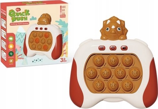 Picture of LeanToys Gra Sensoryczna Triceratops Pop It Na Baterie wiata Dwiki Brzowa