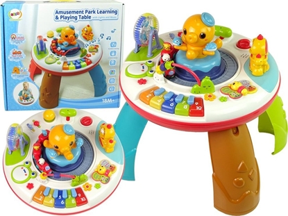 Изображение LeanToys Interaktywny Stolik Edukacyjny Omiornica Pianinko Dwiki wiata