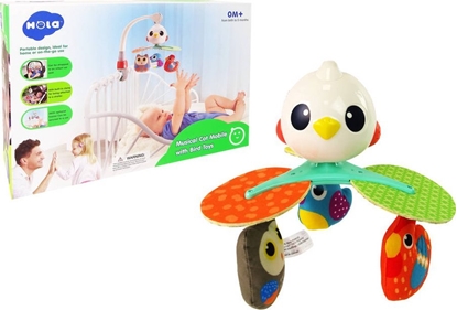 Изображение LeanToys Karuzela Dla Niemowlt Do óeczka Wózka Kolorowe Ptaszki Melodia