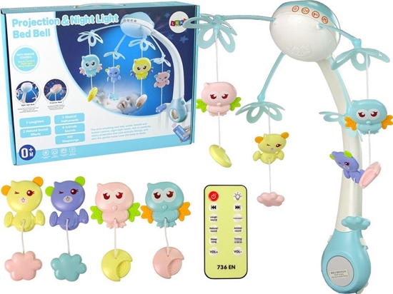 Изображение LeanToys Karuzela Do óeczka Projektor Pilot Melodie Odgosy Zwierzt Niebieski