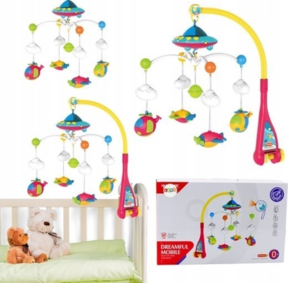 Изображение LeanToys Karuzelka Do óeczka Dla Niemowlaka Ufo Samoloty Projektor 108 Melodii