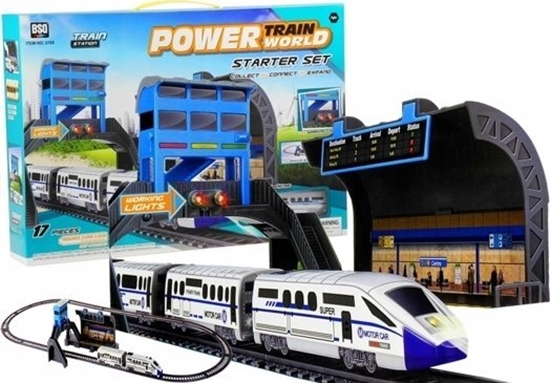 Picture of LeanToys Kolejka na Baterie 244 cm + Dworzec Wagon LEAN Toys