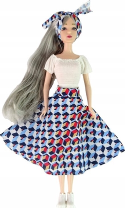 Изображение LeanToys Lalka Dla Dzieci Emily Szare Wosy Kotek Hutawka