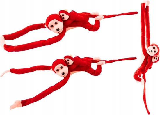 Picture of LeanToys Maskotka Pluszowa Mapka z Dzieckiem Czerwona 70 cm