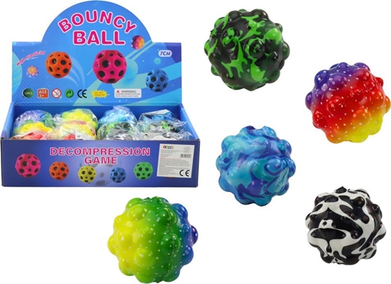 Изображение LeanToys Pieczka Do Odbijania Ugniatania z Wypustkami Kolorowa 6,5cm