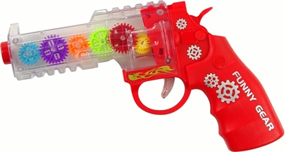 Picture of LeanToys Pistolet Kolorowe wiata Dwik Czerwony