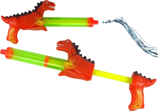 Изображение LeanToys Pistolet Na Wod 40 cm Dinozaur Czerwony Zabawka Ogród