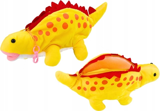 Picture of LeanToys Pluszowy Dinozaur Piórnik Schowek Zawieszka óty