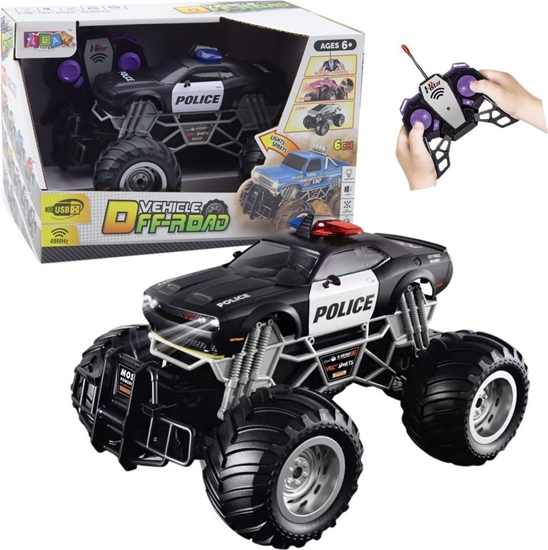 Picture of LeanToys Samochód Terenowy Policyjny Zdalnie Sterowany RC 1:16 wiata Dym