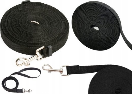 Picture of LeanToys Smycz Z Zapiciem Tama Parciana Czarna 5m LEAN TOYS