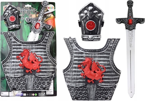 Изображение LeanToys Strój Kostium Samuraja Rycerza Zestaw Zbroja Miecz Nadgarstnik