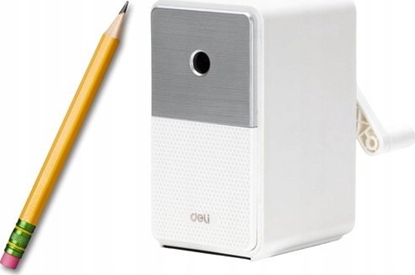 Изображение LeanToys Strugaczka Na Korbk Z Pojemnikiem Regulacja Ostrza Biaa