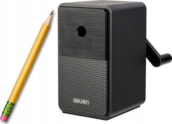 Изображение LeanToys Strugaczka Na Korbk Z Pojemnikiem Regulacja Ostrza Czarna