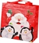 Picture of LeanToys Torba Prezentowa Mikoaj i Pingwinki Czerwona 22cm x 22cm x 11cm