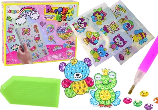 Picture of LeanToys Zestaw Diamencików Do Wyklejania DIY Zwierztka Kolorowe Naklejki