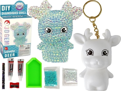 Picture of LeanToys Zestaw DIY Diamentowy Renifer DIY Krysztaki Brelok 3D Niebieski