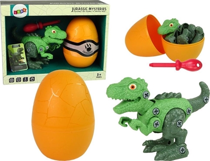 Изображение LeanToys Zestaw Dinozaur Tyranozaur Rex z Jajkiem DIY rubokrt Zielony
