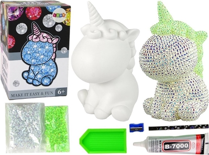 Picture of LeanToys Zestaw Jednoroec DIY Diamenty Krysztaki Zielony